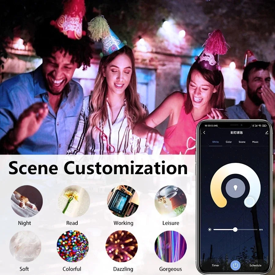 Bombilla Inteligente RGB WiFi Domotek | Control de voz y app