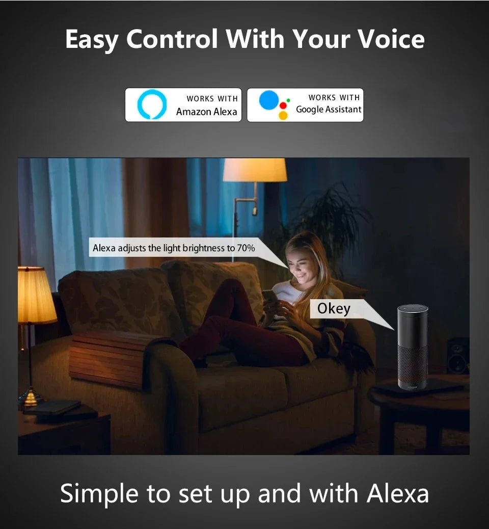 Bombilla Inteligente RGB WiFi Domotek | Control de voz y app