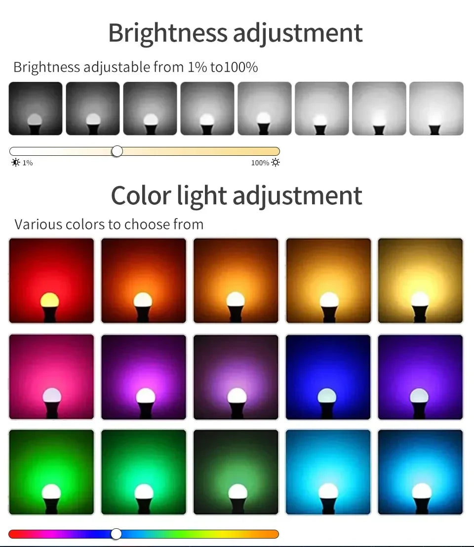 Bombilla Inteligente RGB WiFi Domotek | Control de voz y app
