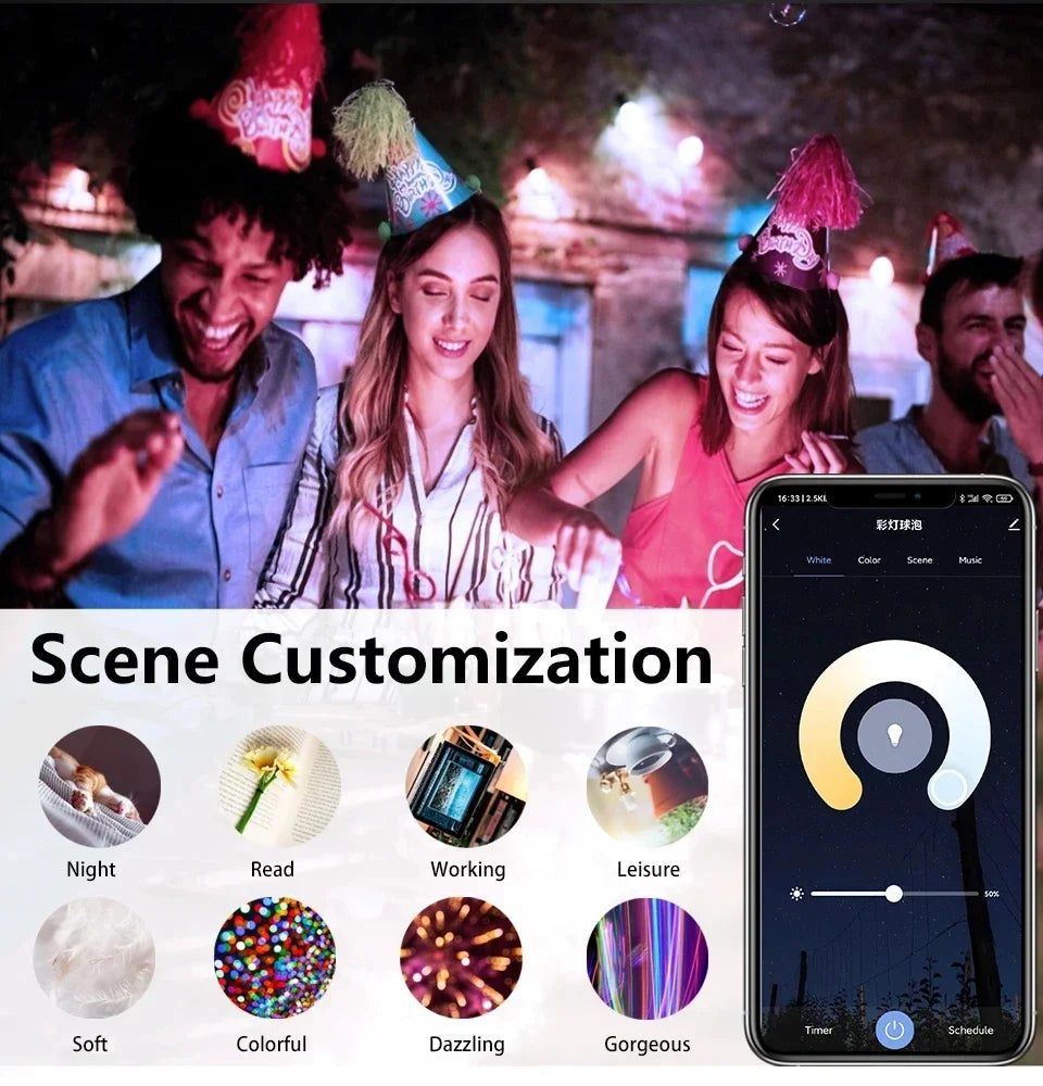 Bombilla Inteligente RGB WiFi Domotek | Control de voz y app