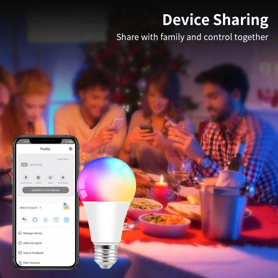 Bombilla Inteligente RGB WiFi Domotek | Control de voz y app