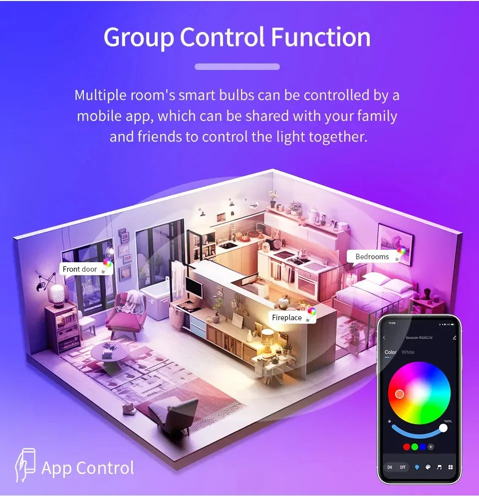 Bombilla Inteligente RGB WiFi Domotek | Control de voz y app