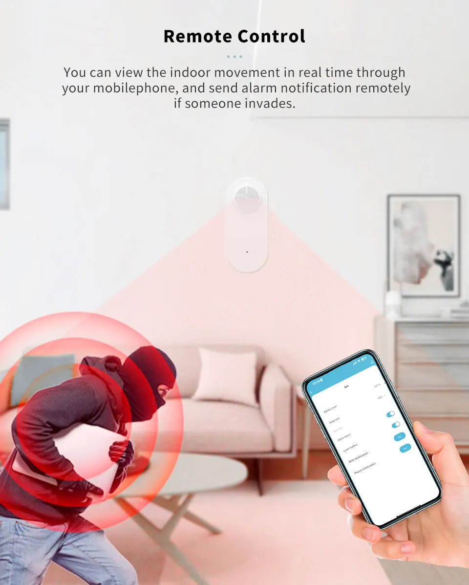 Sensor de movimiento WiFi PIR Tuya / Smart Life Domotek