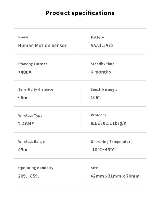 Sensor de movimiento WiFi PIR Tuya / Smart Life Domotek
