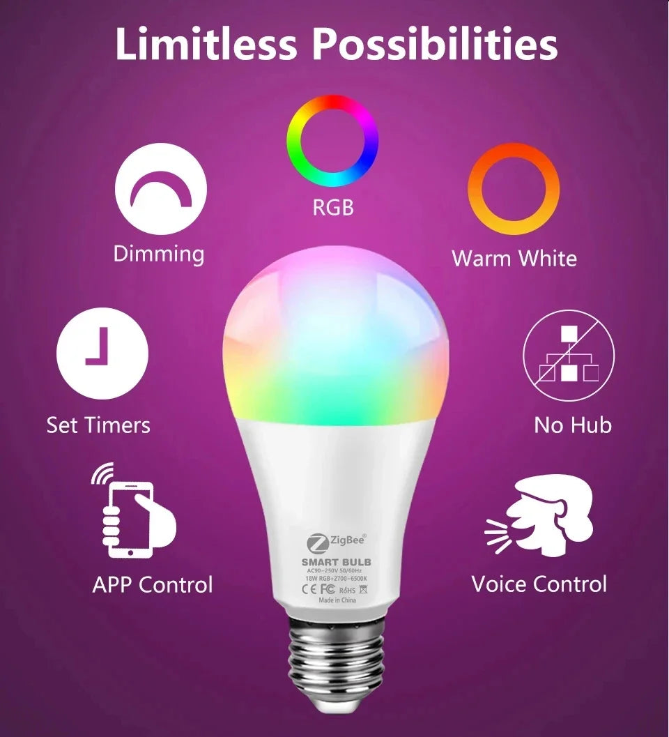 Bombilla Inteligente RGB WiFi Domotek | Control de voz y app